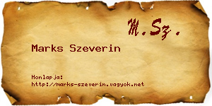 Marks Szeverin névjegykártya